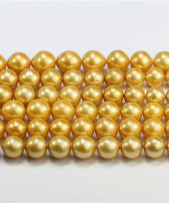 12-13mm golden cultured freshwater natural pearls strands wholesale