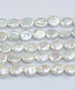 12mm coin white color AA quality pearl wholesale freshwater pearl strand