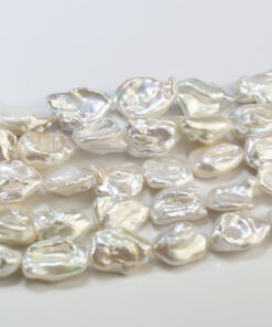 13-15mm biwa white pearl bead strands
