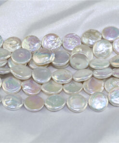 15-16mm big size natural real freshwater coin pearl bead string wholesale