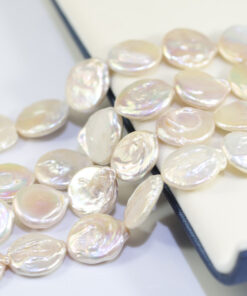 18mm big coin AA+ freshwater coin pearl white strand wholesale