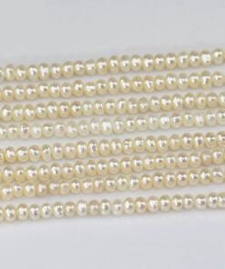 tiny size potato shape white color freshwater pearl strand baroque pearls