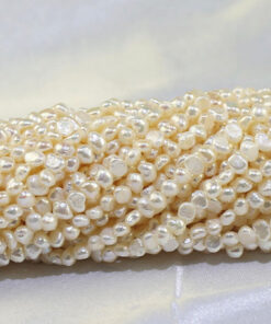 3-4mm baroque flat freshwater pearl baroque strand necklace making