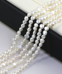4-8mm flat nugget shape freshwater loose natural pearl string