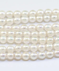 6-6.5mm near round AA grade white natural fresh water pearl