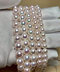 6-8mm round 3A grade akoya pearl strand natural pearl wholesale