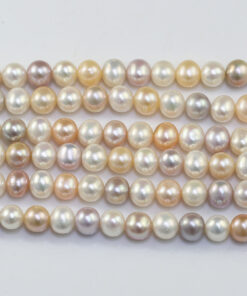 8mm near round Mixed color freshwater natural pearls strands wholesale