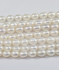 9-10mm AA+ teardrop rice shape White Freshwater Real FreshWater Pearl beads string