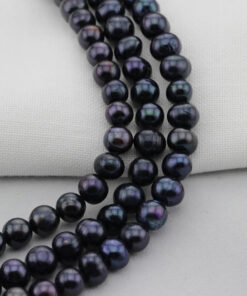 9-10mm wholesale peacock black freshwater pearl strand wholesale