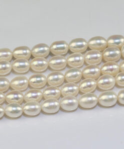 9mm cultured natural freshwater pearls strand rice shape from China