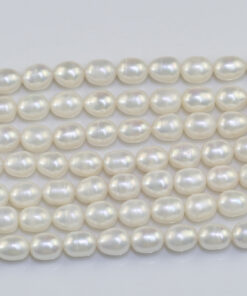 9-10mm rice drop shape natural freshwater pearl strand
