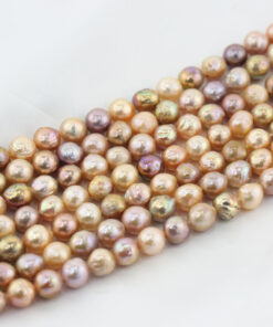 9-10mm Natural Freshwater cultured Baroque Edison Pearl bead string Strand