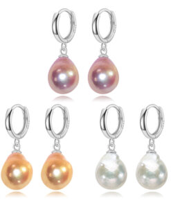10-11mm edison pearl natural genuine pearl gold earring