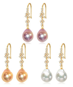 10-11mm hook freshwater wholesale pearl and crystal stud earrings