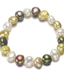 10mm baroque AA 7.5 inches long big size freshwater pearl stretch bracelet