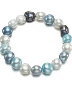 10mm baroque AA mixed color freshwater baroque pearl stretch bracelet