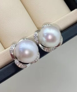 11mm button Fashion Pearl Stud Earrings wholesale