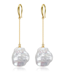 13-15mm keshi Women Natural Baroque Freshwater Pearl Earrings