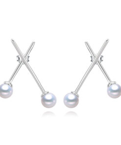 4-4.5mm round AA Pearl Flower Butterfly S925 freshwater pearl Earrings Gifts