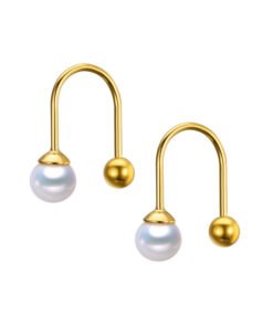 5.5-6mm 3A round 925 Sterling Silver Cultured Pearl Earring
