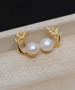 5mm button 3A grade Simple Temperament Natural Pearl Earrings