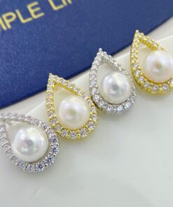 6mm button shape wholesale 925 SILVER pearl jewelry set