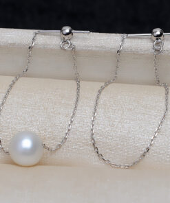 6mm round AA+ Natural Button Freshwater Pearl Earrings