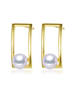 7-7.5mm round AA+ 925 sterling silver studs pearl earring for women set