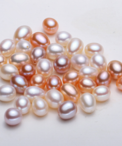 7-8mm real natural cultured freshwater oval drop rice shape loose pearl