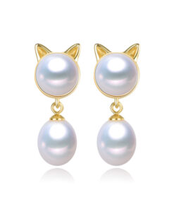 7&8mm button and drop new cute freshwater pearl and gold earrings