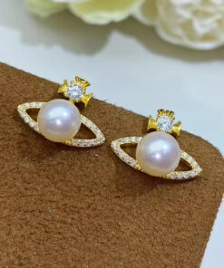7mm button Freshwater Pearl Fashion fine Jewelry pearl earring