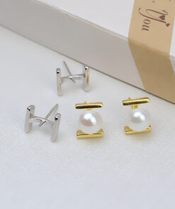 7mm button Jewelry Earrings Natural freshwater pearl Earrings