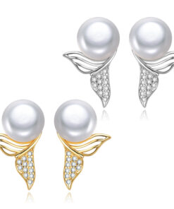 8-9mm button 3A grade 925 silver real freshwater original pearl earrings