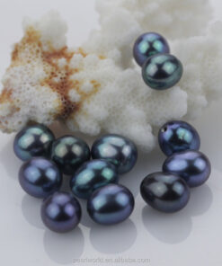 8-9mm peacock black color drop Natural Freshwater Loose Pearls