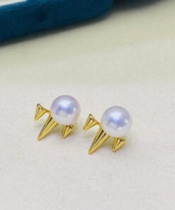 8mm button 3A grade Natural Pearl jewelry for Women