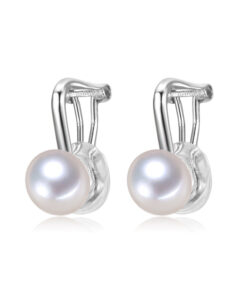 8mm button white shape 3A grade shinning handmade pearl earrings