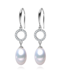 8mm drop hook earring freshwater cultured pearl stud earrings