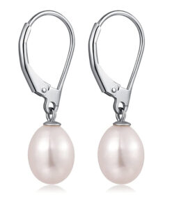 8mm teardrop gold plated goop real freshwater pearl earrings