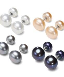 8mm&10.5-11mm button natural freshwater pearl stud earring