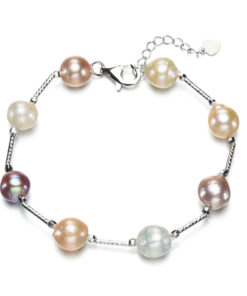 9-10mm AA+ mixed color baroque natural Freshwater pearl bracelet
