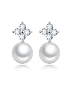925 sterling silver ear jewelry freshwater pearl button stud earrings