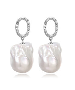 natural pearl earring 13-15mm AA+ large fireball baroque pearl earring