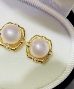 FreshWater Pearl Earrings 9mm button 925 Sterling Silver Studs Earrings
