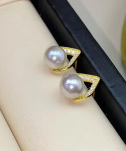 Freshwater Pearl Earrings 8mm button shape Jewelry for Girls
