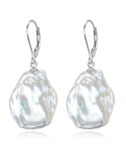 13-15mm keshi 925 silver Freshwater Natural Pearl Earrings