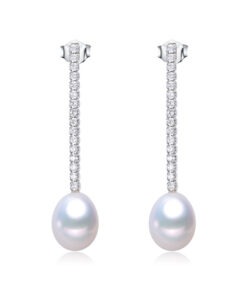 8mm drop Earring Hooks Beautiful 925 Silver Natural Pearl Earring
