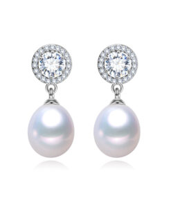 Lovely girls natural pearl jewelry sterling silver freshwater pearl earring