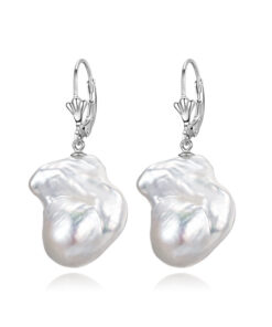 Freshwater Pearl Earrings 925 Sterling Silver Baroque pearl earrings