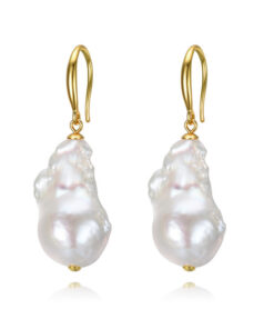 big nature baroque 15*20mm AA or AA+ freshwater pearl earrings