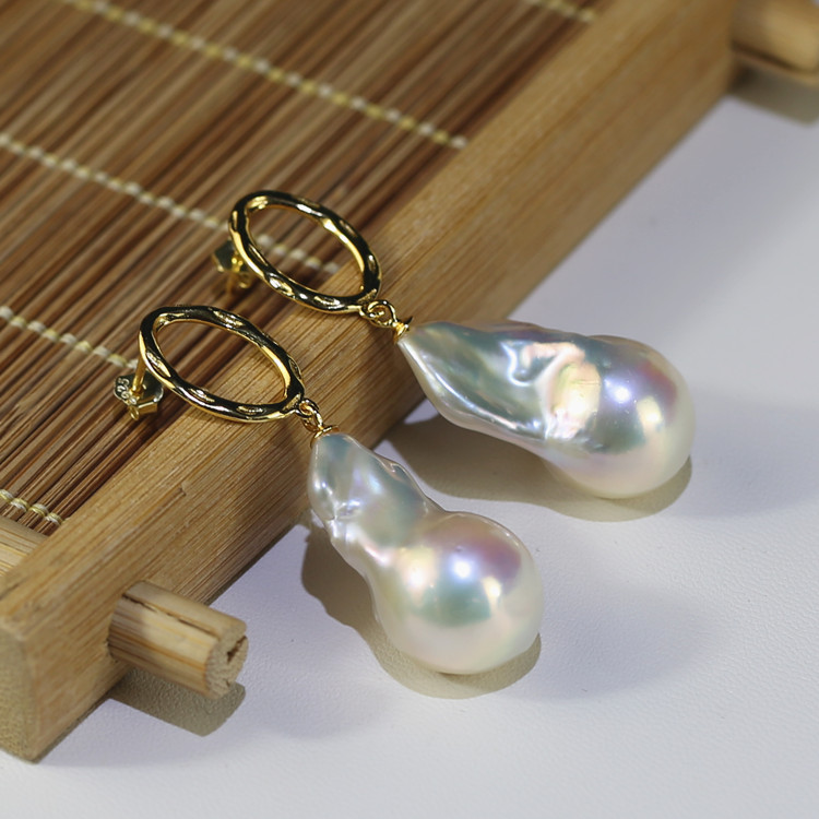 edison baroque freshwater baroque pearl earrings wholesale - Image 5